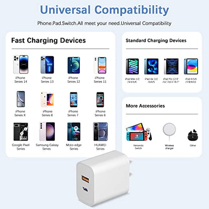 [3 Pack] USB C Charger Block Fast Charging Adpater iPhone 17 Charger Block - color: White, size: 3Pack