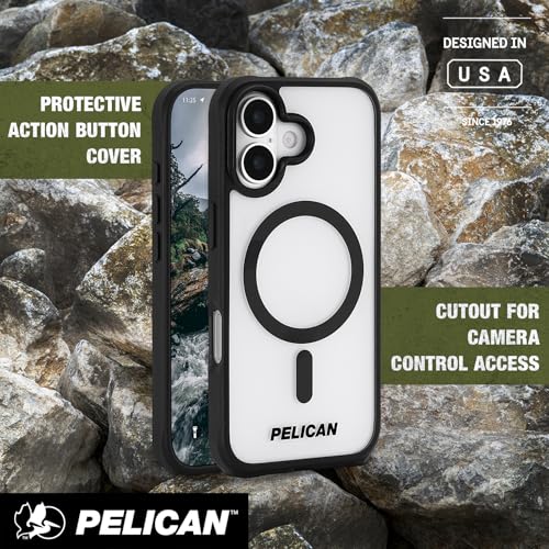 Pelican Ranger iPhone 17 Case - MagSafe Phone Case - Frosted Clear/Black | Rugged Magnetic Phone Case w/14ft Military-Grade Drop Protection - Anti-Scratch, Heavy Duty Phone Cover for iPhone 17 - color: Frosted Clear/Black, style: iPhone 17