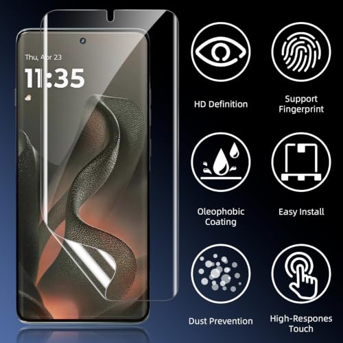 3 Pack Screen Protector for Motorola Edge 2025, Premium Soft TPU (Not Glass), Self-Healing, Full Coverage, Touch Sensitive, Bubble Free, HD Clear Screen Protector for Moto Edge 2025