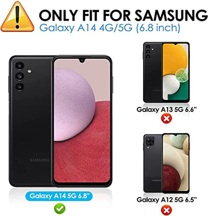 [2 Pack for Samsung Galaxy A14 Tempered Glass Privacy Screen Protector 5G, Anti Spy Black Protect Film Shield for Galaxy A14 6.8 inch, Bubble Free Anti Scratch Case Friendly Easy Install - size: A14