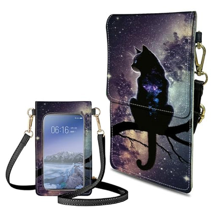 Small Crossbody Bags with Adjustable Shoulder Strap - color: Cat Nebula