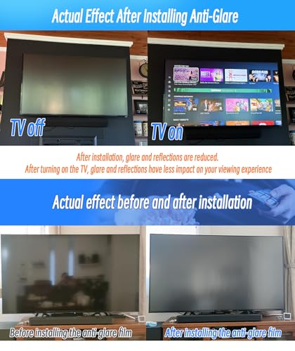 Anti Glare TV Screen Protector for 50 InchTV, Indoor Outdoor Anti Glare TV Film Blue Light Screen Frosted Film