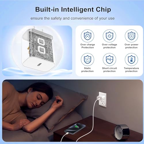 iPhone Charger Fast Charging 20W 3-Pack iPhone 17 Charger & 6FT USB C Cable - color: White