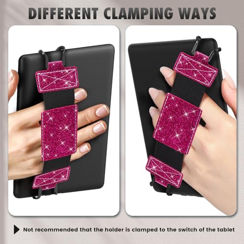 MoKo Soft Hand Strap for 6-8" Kindle eReaders Fire Tablet, Flash Rose - color: Flash Rose, style: Soft Pu Strap