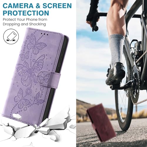 Case Wallet for Motorola Moto G Power 2025/ G Power 2026, Purple | RFID Blocking, 3 Card Holder Stand, Shockproof TPU Shell, PU Leather Magnetic Closure, 6.8-inch - color: Purple