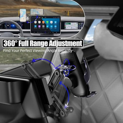 Car Phone Mount for 2024–2026 Volkswagen Atlas/Atlas Cross Sport, Smart Auto-Clamping on 12" Touchscreen, 15W Wireless Fast Charging, 360° Adjustable, Without Blocking Airflow - size: for Volkswagen Atlas | 2024-2026