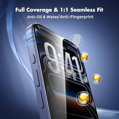 UNBREAKcable Privacy Screen Protector for iPhone 17 Pro, Full Coverage Shatterproof Tempered Glass [True 28°Anti Spy] [9H Hardness] [Easy Installation Frame] 2-Pack Private Screen for iPhone 17 Pro - size: iPhone 17 Pro