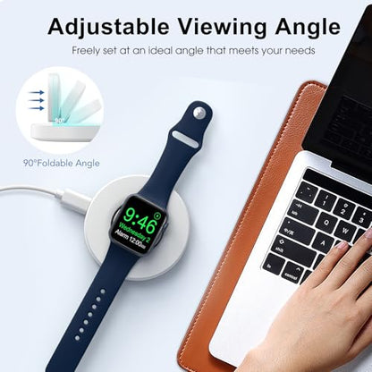 Upgraded for Apple Watch Charger, Foldable Travel Fast Charging Dock - color: White