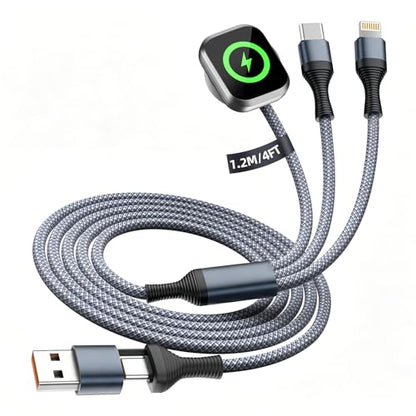 Cruise Essentials 2026,3 in 2 Multi Charging Cable for iPhone Watch Charger - color: Ash Gray&White, size: AC to C+L+iWatch