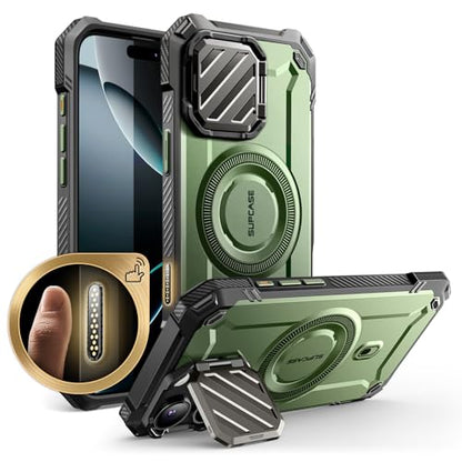 SUPCASE for iPhone 16 Pro Max Case (6.9 inch)with Camera Cover Stand Guldan | Compatible with MagSafe, Camera Control Button, Military-Grade Drop Protection, Heavy Duty Rugged Magnetic Case, UB Mag XT - color: Guldan