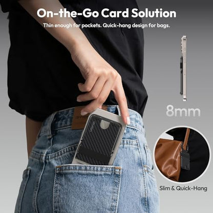 ULANZI for Magsafe Wallet with Stand, [8mm Slim] Magnetic Wallet for Men, Adjustable Credit Card Holder with Secure Grip SD Card Storage for iPhone 17/16/15/14/13/12, Hold 4 Cards NO RDID for Women