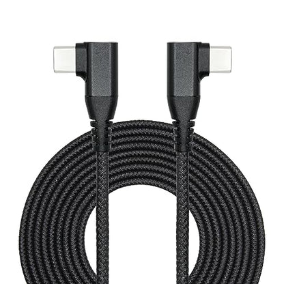 90 Degree USB C Power Data Cable 9FT, 60W PD Fast Charging & 480Mbps Data - style: Black - 3M/9FT