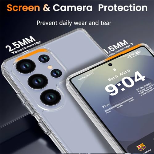DEERLAMN Clear Case for Samsung Galaxy S25 Ultra, Military Grade Drop Protection Anti-Scratch Transparent Ultra Slim Non-Yellowing Shockproof Protective Phone Cover - size: Samsung Galaxy S25 Ultra
