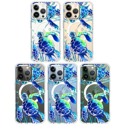 MOSNOVO Case for iPhone 13 Pro, [Compatible with Magsafe] [Buffertech 6.6ft Military-Grade Drop Protection] [Anti Peel Off Tech] Clear Phone Case Design - Sea Turtles - color: Sea Turtles, size: iPhone 13 Pro