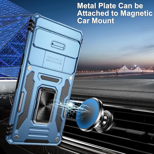 Gritup Pixel 7 Pro Case, Light Blue, Shockproof Phone Case with Slide Camera Cover, Magnetic Kickstand, Compatible with Google 7 Pro (6.7 inch) - color: Light Blue, size: Pixel 7 Pro（6.7Inches)