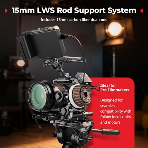 SMALLRIG Camera Base Plate Kit with 15mm LWS Rod Rail Clamp, Dual 15mm Rod - style: Base Plate+15mm Rods