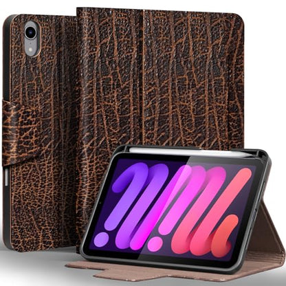 Gexmil Premium Leather Case for iPad mini 7 (A17 Pro) 2024 / iPad mini 6 Generation 2021 8.3 Inch,Pencil Holder, Magnetic Closure,Shockproof Cowhide Cover,Adjustable Stand,Buffalo Brown - color: Buffalo Brown