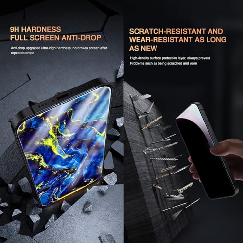 2 Pack Screen Protector Compatible with Vivo Y29 4G 5G/Y200+ 6.68 Inch Privacy Tempered Glass Anti-peep Film Anti-scratch No Fingerprint Unlock - size: Vivo Y29 4G/5G/Y200+ 5G