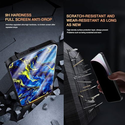 2 Pack Screen Protector Compatible with Vivo Y04 4G 6.74 Inch Privacy Tempered Glass Anti-peep Film Anti-scratch No Fingerprint Unlock - size: Vivo Y04 4G