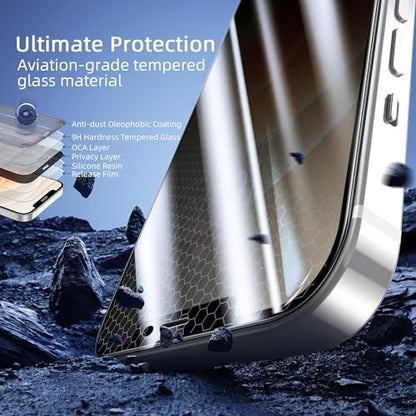 ruwa Privacy Screen Protector for iPhone 12 Pro Max [6.7 Inch][2-Pack] Anti-peep Tempered Glass Film with Easy Installation Alignment Frame, 9H Hardness, Scratch Resistant, Case Friendly - size: for iPhone 12 Pro Max-6.7 inch 2-Pack