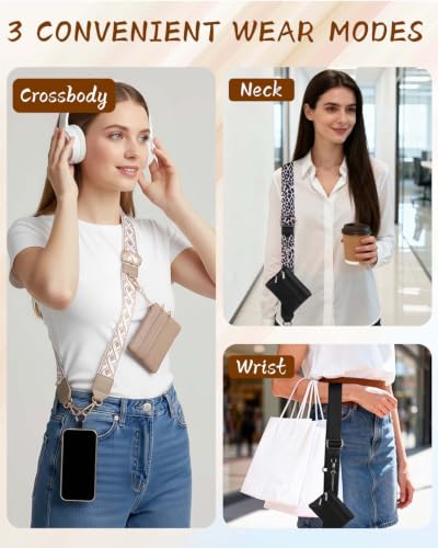 Clip and Go Strap for Phone with Wallet Crossbody phone Lanyard Adjustable
