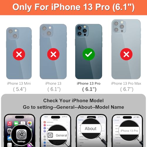 iCoverCase Compatible with iPhone 13 Pro Wallet Case, RFID Blocking Genuine Leather Magnetic Case with Wrist Strap and Card Slots Kickstand Feature Flip Cover 6.1 Inch (Light Blue) - color: Light Blue, size: iPhone 13 Pro