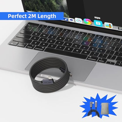 USB4 240W Right Angle USB C Cable 6.6ft (1-Pack) - 40Gbps USB-C to USB-C with Pouch, Thunderbolt 4/3 & PD Charging for MacBook Pro, iPhone 17, Gaming Monitor (Black) - color: 1-Pack,6.6FT