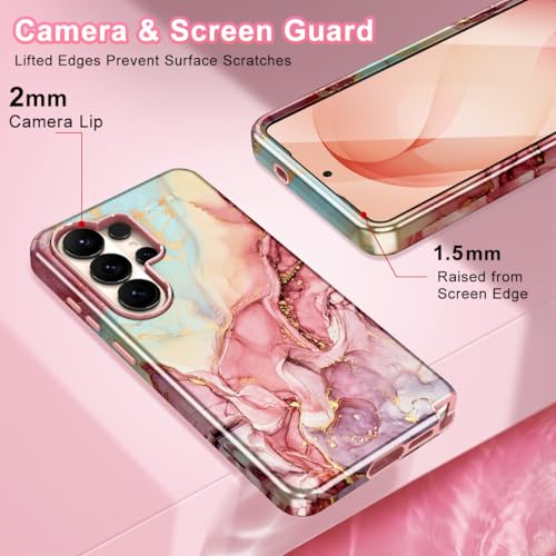 Btscase for Samsung Galaxy S26 Ultra Case, [Military Grade Drop Tested] Marble Pattern Design Slim Rugged Shockproof Women Girls Men Protective Anti-Scratch Cover, All Rose Gold - color: All Rose Gold, size: Samsung Galaxy S26 Ultra