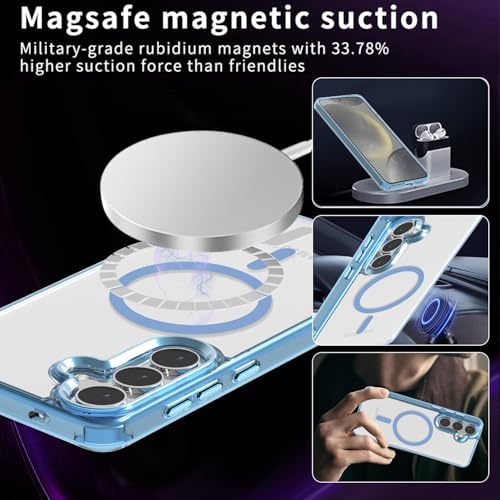 Lunivop for Samsung Galaxy S25 FE Case Hard [Compatible with Magsafe Wireless Charging] Yellowing Resistant Magnetic Cover Clear para S25 FE 6.7 '' 5G 2025 Rugged Best Phone Cases Light Blue - color: Light Blue, size: Compatible with Samsung Galaxy S25 FE