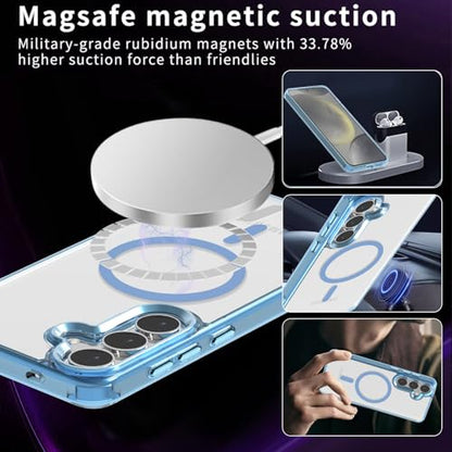 Lunivop for Samsung Galaxy S25 FE Case Hard [Compatible with Magsafe Wireless Charging] Yellowing Resistant Magnetic Cover Clear para S25 FE 6.7 '' 5G 2025 Rugged Best Phone Cases Light Blue - color: Light Blue, size: Compatible with Samsung Galaxy S25 FE