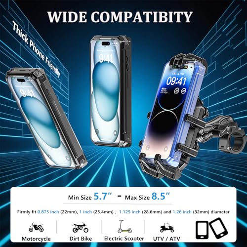 LOKTENWO Motorcycle Phone Mount with Vibration Dampener & Secure Lock
