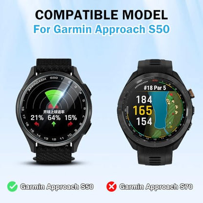 6 Pack Compatible for Garmin Approach S50 Screen Protector Clear, HD Ultra-Thin Flexible TPU [Not Glass] with Anti-scratch Protector for Garmin S50/S44 Watch Protective Film