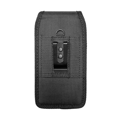 Nylon Cellphone Holster for iPhone SE (2020/2022), 11 Pro, XS/X, 8/7/6S/6, Alcatel Insight, LG Aristo 2, Galaxy S10e - Vertical Case Canvas Waist Carrying Pouch with Belt Clip/Loops, Black - size: Small