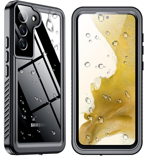 SPIDERCASE for Samsung Galaxy S22 Waterproof Case, [12FT Military-Grade Drop Protection] IP68 Water Resistance [Built-in Screen Protector] Full Body Sealed Protection Phone Case 6.1", Black/Clear - color: Black/Clear, size: Galaxy S22 6.1"