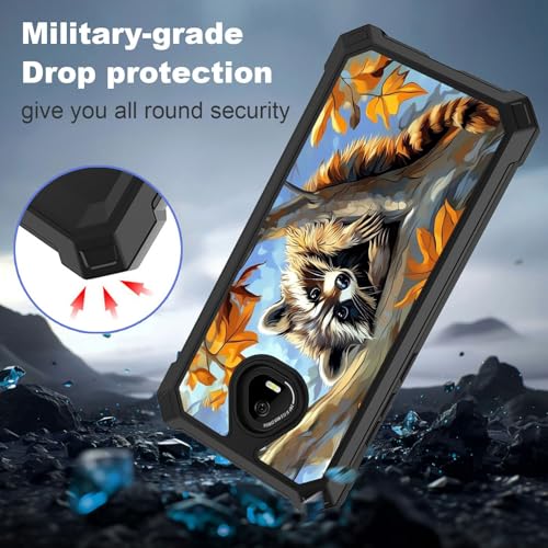 for Schok Volt Sv67q Sv67332 Case with Screen Protector, Military Grade Drop Protection, Dual Layer Hybrid Shockproof Protection TPU Phone Case for Schok Volt Sv67q, Raccoon Perched - color: Raccoon Perched