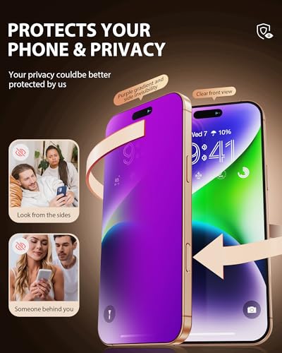 PDDKISS Compatible for iPhone 17 Privacy Screen Protector - size: for iPhone 17 - 6.3 inch