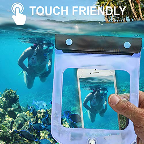WaterSeals Triple Seal Waterproof Pouch + Dry Bag for Cell Phone or Tablet, Great for Kayak, Canoe, Pool, Beach, Large (7.5X6.5)