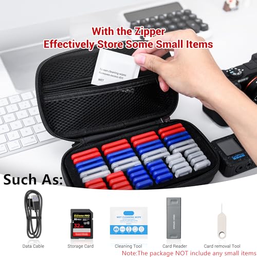 EVA PU Memory Card Case with 24 SD & 24 TF Clear Plastic Memory Card Holder - size: for 24 SD & 24 TF