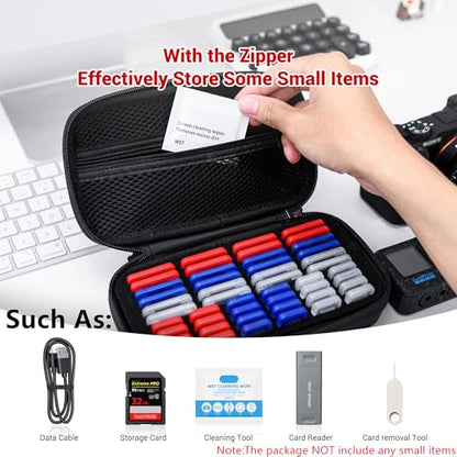 EVA PU Memory Card Case with 24 SD & 24 TF Clear Plastic Memory Card Holder - size: for 24 SD & 24 TF