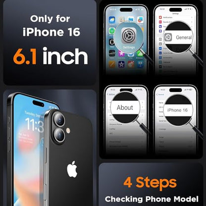 Battery Case for iPhone 16, Upgraded 10000mAh Ultra-Slim Rechargeable Portable Extended Battery Pack Support Qi Wireless Charging Case Compatible with iPhone 16 (6.1 inch) Charger Case Cover(Black) - size: iPhone 16 (6.1 inch)