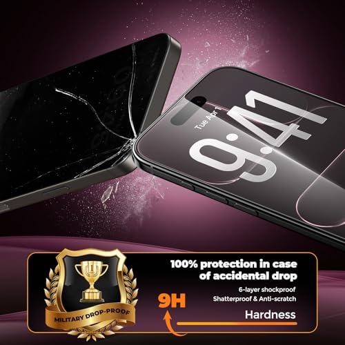 UNBREAKcable Privacy Screen Protector for iPhone Air, Full Coverage Shatterproof Tempered Glass [True 28°Anti Spy] [9H Hardness] [Easy Installation Frame] 2-Pack Private Screen for iPhone Air - size: iPhone Air