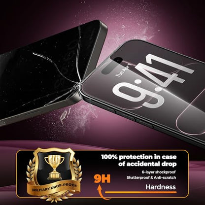 UNBREAKcable Privacy Screen Protector for iPhone Air, Full Coverage Shatterproof Tempered Glass [True 28°Anti Spy] [9H Hardness] [Easy Installation Frame] 2-Pack Private Screen for iPhone Air - size: iPhone Air