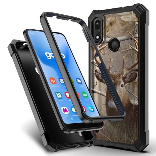 for Gabb Phone 4 Case/Gabb Phone 4 Cover w/[Tempered Glass Screen Protector] Dual Layer Shockproof [Military-Grade][Full-Body] Protective Cover for Teen Women Man Boy Girl Tree Camo Deer Hunt - color: BLD IN DEER CAMO