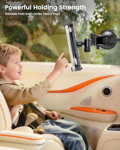 OHLPRO Tablet Holder for Car Dashboard & Windshield, Long Arm Suction Cup Tablet Mount Fits 5-17" iPad Pro/Air/Mini, Stable iPad Car Mount for Truck/SUV/Semi, Ideal Tech Gift for Drivers & Traveler