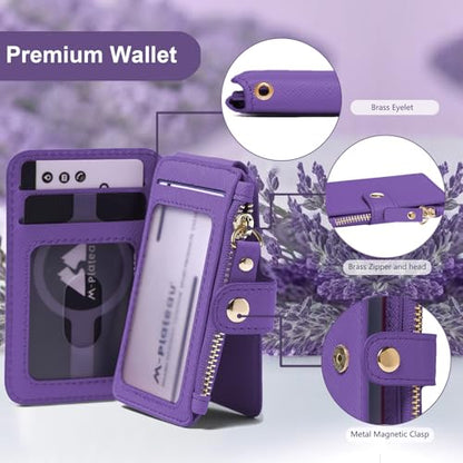 Phone Wallet Stick On, Credit Card Holder for Women Attachable 3M Sticker | Card Holder for Phone case Stick on Attachable Credit Card Holder for Phone (Compatible with Most Smartphones) (Dark Purple) - color: Dark Purple