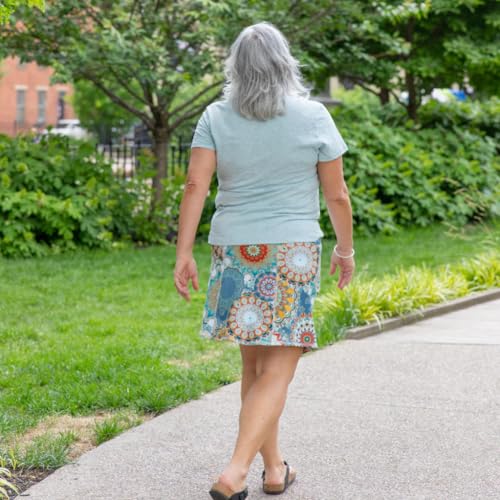 BANDI Pocketed Skirt - Women's Everyday Skirt with Pockets, UPF 50, 4-Way Stretch, Lightweight, Wrinkle-Free – Made in USA - color: Mandala, size: X-Large