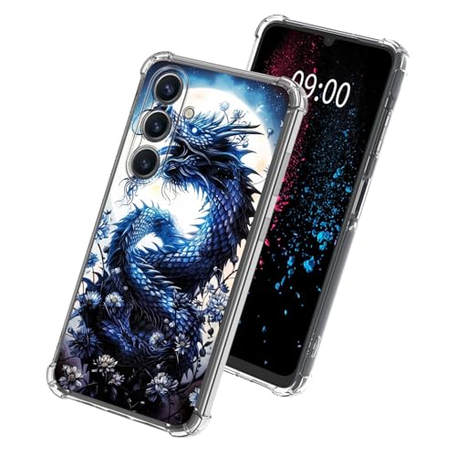 Blue Dragon Phone Case for Samsung Galaxy S24, Clear Soft TPU Case with Shockproof Corners Slim Transparent Protective Cover for Galaxy S24 - color: Blue Dragon, size: 6.2" Galaxy S24