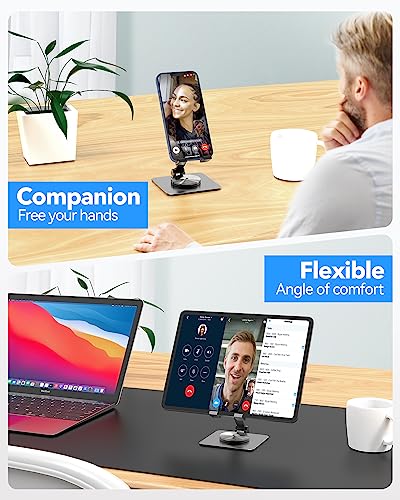 Adjustable Phone & Tablet Stand, Fits 4–9.7in Devices, Grey - color: Grey