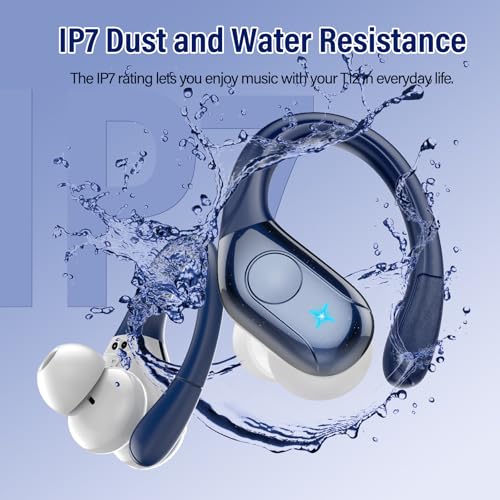 Wireless Earbuds Bluetooth 5.4 Headphones Sports, 75Hrs Bass Hi-Fi Stereo - color: Y-Starry Deep Blue