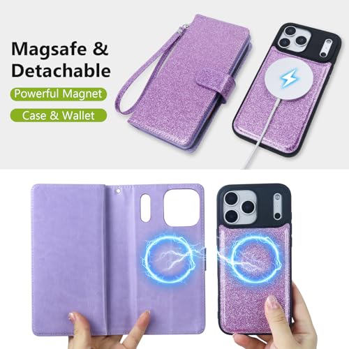 Varikke Wallet Case for iPhone 17 Pro Compatible with Magsafe, Light Purple - color: (Compatible with MagSafe) Light Purple, size: iPhone 17 Pro 6.3"